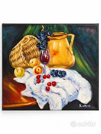 Brocca gialla e calice - olio su tela 40x50