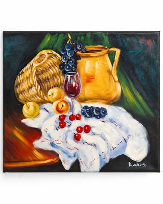 Brocca gialla e calice - olio su tela 40x50