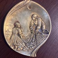 Posacenere in bronzo bagno ottone