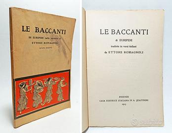 LE BACCANTI DI EURIPIDE tradotte in versi italiani