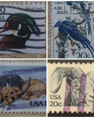 Lotto 4 Francobolli USA – Tematica Animali e Natur