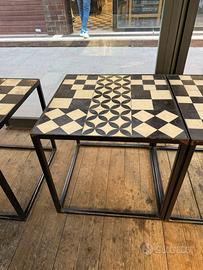 Tavolini vintage con cementine black and white