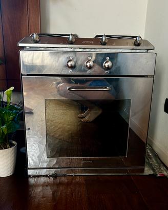 SMEG Forno Piano Cottura Gas Acciaio Inox
