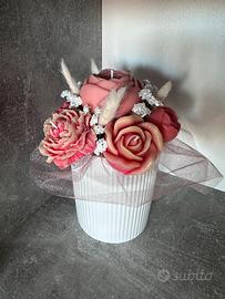 bouquet fiori con vaso in ceramica