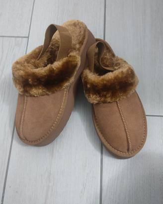 Sabot Ovye nr.39 colore caramello con pelliccia in