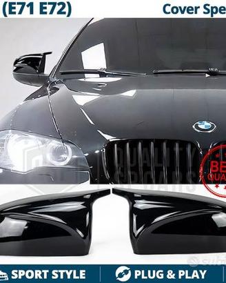 CALOTTE SPECCHIETTI per Bmw X6 E71 E72 Nero Lucido