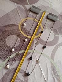 2 Collane Donna con inserti bianchi o neri Nuove