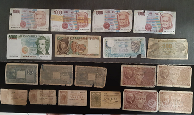 Banconote 1 - 2 - 5 - 10 - 500 - 1000 - 5000 lire