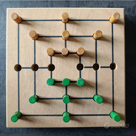 Gioco Tria in legno fatto a mano, completo, 14,5cm