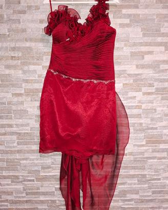 Abito cerimonia / sera rosso bordeaux – Demetrios 