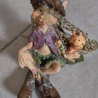 Statuetta elfo con lumaca