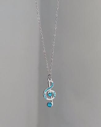 collana con pendente nota musicale blu