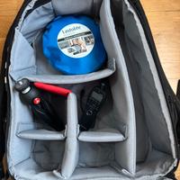 Zaino Manfrotto + accessori fotografici inclusi