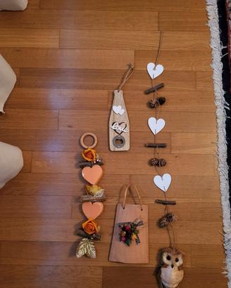 Lotto Decorazioni Legno Rustico/Shabby Chic