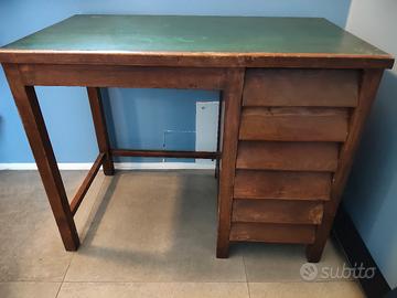 SCRIVANIA SCRITTOIO IN NOCE SCURO