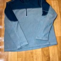 Pile sportivo grigio/blu con mezza zip - Taglia XL