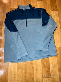 Pile sportivo grigio/blu con mezza zip - Taglia XL