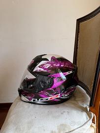 Casco integrale LS2 nero/rosa con farfalle