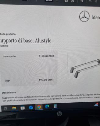 Barre portapacchi Mercedes Benz Classe A