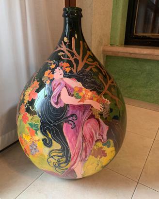 Vaso di vetro dipinto   a mano