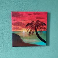 Dipinto acrilico su tela / Tramonto sul mare