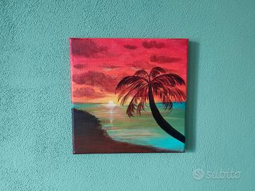 Dipinto acrilico su tela / Tramonto sul mare