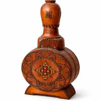 Fiasca Di Legno Decorata Stile Folk