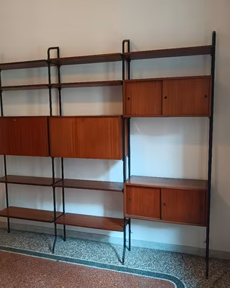Libreria Parete Attrezzata Vintage Anni '60 - Sti