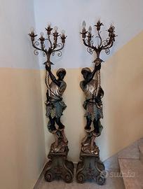 rara coppia di grandi Mori Veneziani lampade