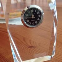 Orologio al quarzo in cristallo, da scrivania