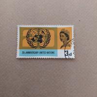 francobollo regina Elisabetta ONU originale 