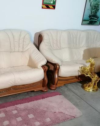 SET DIVANI reale 3+2+1 in pelle ! CONSEGNA !