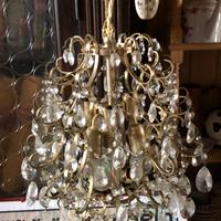 Lampadario a 6 luci con gocce di cristallo