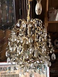 Lampadario a 6 luci con gocce di cristallo