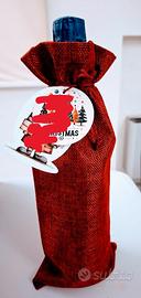 16 sacchetti in juta per bottiglie - natale