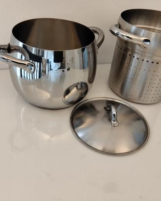 Pentola con cestello e coperchio 