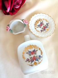 mini piattino bottiglietta porcellana cestino 