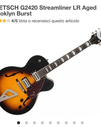 CHITARRA SEMIACUSTICA + custodia rigida