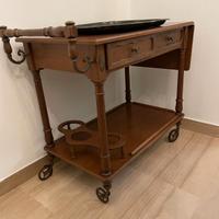 Carrello portavivande vintage in legno allungabile