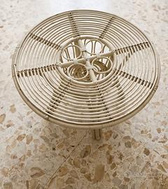 Tavolo basso Vintage con portabottiglie (d.80cm) 