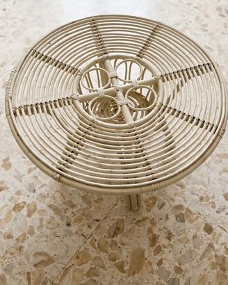 Tavolo basso Vintage con portabottiglie (d.80cm) 