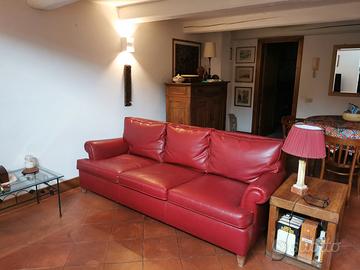 Divano artigianale e 2 poltrone pelle 