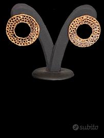 Orecchini cerchio bronze lavorazione a mano artig