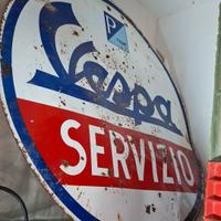 INSEGNA VESPA SERVIZIO SMALTATA originale 