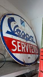 INSEGNA VESPA SERVIZIO SMALTATA originale 