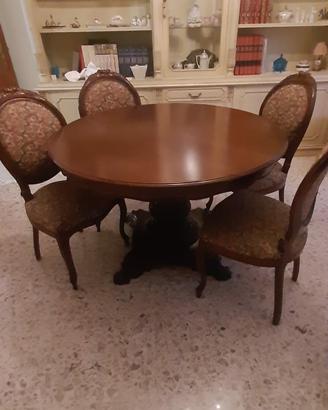 tavolo vintage con 4 sedie