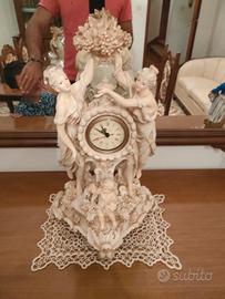 orologio da tavolo stile Capodimonte con quadr 