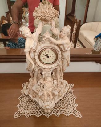 orologio da tavolo stile Capodimonte con quadr 