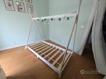 Lettino  montessoriano tenda 80x160 come nuovo