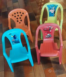4x Sedie bambini Cartoni Animati